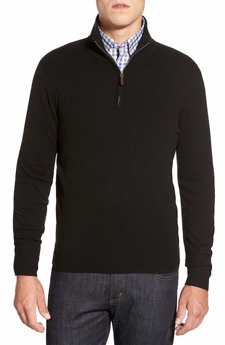 John W. Nordstrom® Quarter Zip Cashmere Sweater (Regular & Tall)